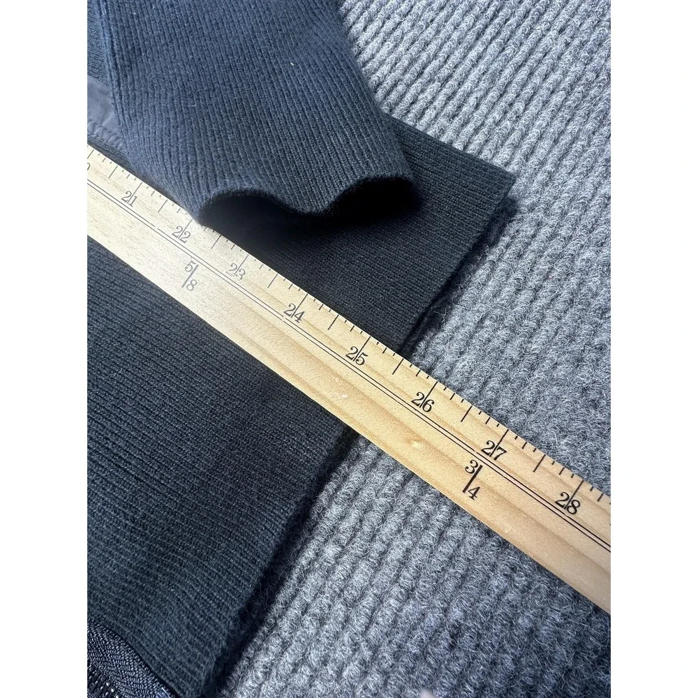 Express Sweater Mens Small Black Full Zip Crew Neck Utility‎ Bomber Pocket Knit